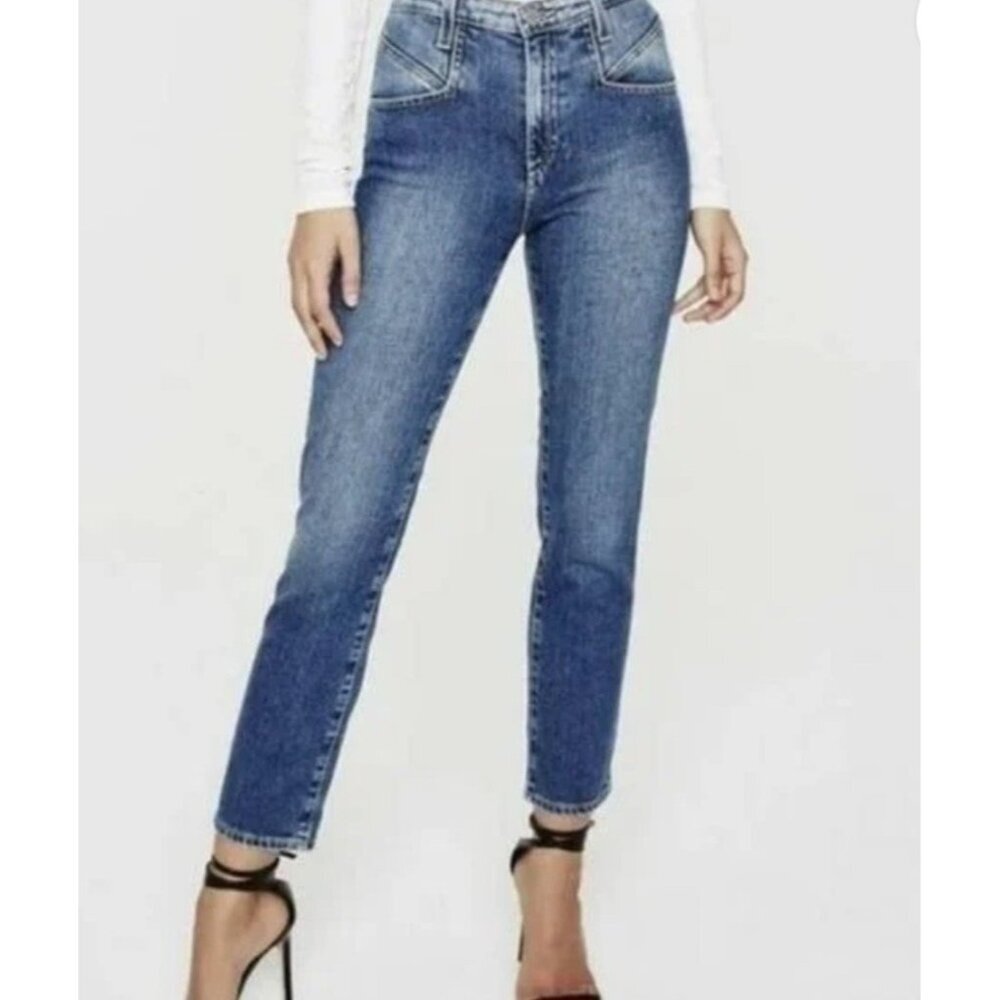 AG Adriano Goldschmied Women's The Isabelle Straight Crop Jeans Size 28R